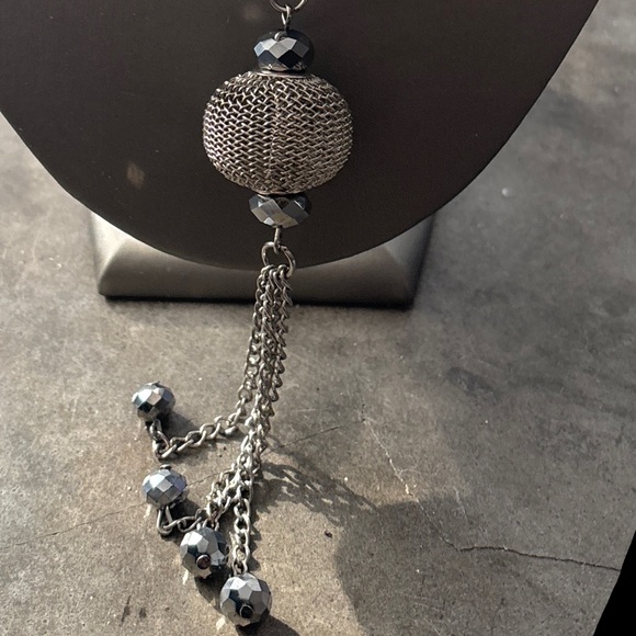 Art Deco inspired Silver Necklace with Tassel - Picture 14 of 16